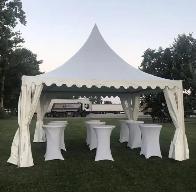 Tente gazébo en pvc, pagode avec sol en bois, couverture haute qualité