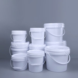 White 500ml 1L 2L 3L 4L 5L 10L 18L 20L 25L 30L Plastic Bucket With Handle And Lid