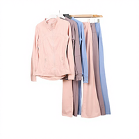 Setelan Loungewear Yoga 2 Potong Wanita LULU, Polos, Jaket Turtleneck, Celana Flare, Kain Stretch Empat Arah, Resleting
