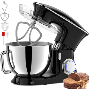 Điện Nhà Bếp Đứng <span class=keywords><strong>Mixer</strong></span> 1500W Thép Không Gỉ Nhà Ở Nghiêng Đầu Thiết Kế Bát Nâng Thép Không Gỉ Trộn Bát 6 Tốc Độ - Product Image 1