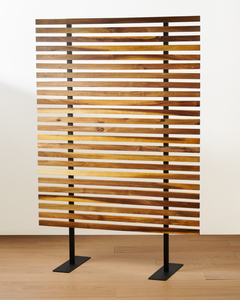 Écran d'intimité autoportant de diviseur de pièce <span class=keywords><strong>en</strong></span> <span class=keywords><strong>bois</strong></span> <span class=keywords><strong>naturel</strong></span> artisanal pour la décoration de bureau à domicile - Product Image 4