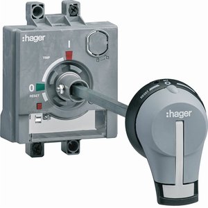 Maniglia rotante estesa Hager L200mm per interruttore automatico scatolato H3+ P250 - Product Image 1