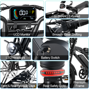 Vélo électrique V60 Fatbike 20 pouces, vélo électrique 250 <span class=keywords><strong>watts</strong></span>, vélo à pneus larges, 25 km/h, 250w - Product Image 5