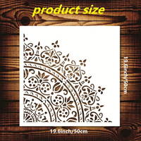 Pochoirs Mandala Réutilisables 50x50cm - Modèles de Dessin Floral pour Bricolage Mural, Carrelage, Décoration Intérieure et Extérieure