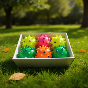 Spiky Bouncy Ball Dog Toy 6Pcs Colorful Rubber Pet Playtoy - Product Image 2