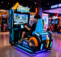 LECHUANG Machine de jeu d'arcade de course automobile pour un joueur, simulateur de conduite à monnayeur, pour centre de divertissement intérieur et salle de jeux, en métal