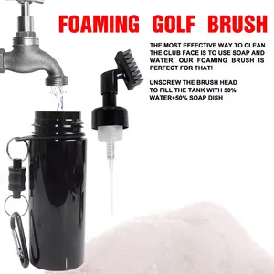 Vendita calda Golf Club spazzola per la pulizia durevole Spray acqua personalizzato bottiglia Club pulitore Squeeze acqua Golf spazzola acqua