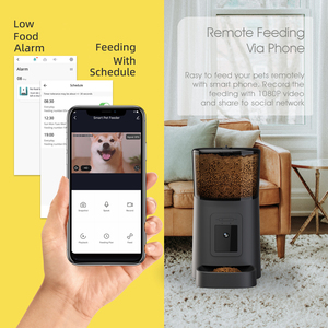 Distributeur automatique de nourriture pour animaux de compagnie Tuya, vente au détail/vente en gros, OEM, avec télécommande et caméra, distributeur intelligent de nourriture pour animaux de compagnie - Product Image 2