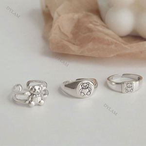 Dylam Teddy Bear Jewelry Sterling Adjustable <b>Stacking</b> Stamped 925 Fashion <b>Ring</b> Chunky <b>Rings</b> Dainty Blank <b>Silver</b> Plated Open - Product Image 6