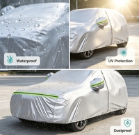 Housse de voiture Kaxinfeng, accessoires de voiture, fermeture éclair, argentée, résistante aux UV, en polyester, protection UV, imperméable, coupe-vent, protège