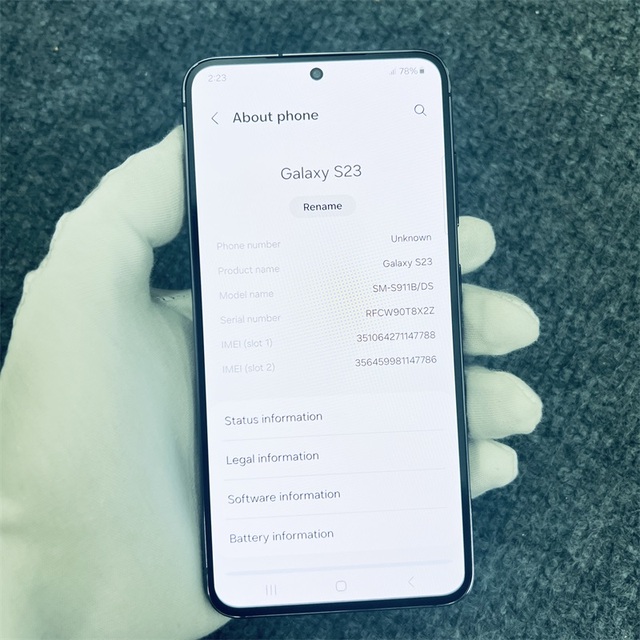 Excellent Quality Used Android Smartphone Unlocked Second Hand Phone Sam S23 8+128GB
