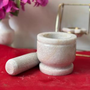 สากและปูนสีขาวสำหรับตกแต่งอินเดียทำด้วยมือ (Hamam dasta) อุปกรณ์ครัวจากผู้ผลิตอินเดียที่ดีที่สุดที่ทำจากหินอ่อน - Product Image 2