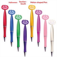 Stylo publicitaire créatif à thème Halloween et Noël, en forme de tête de mort, citrouille, chauve-souris, flocon de neige, en plastique, avec logo, pointe bille 1,0 mm, encre noire
