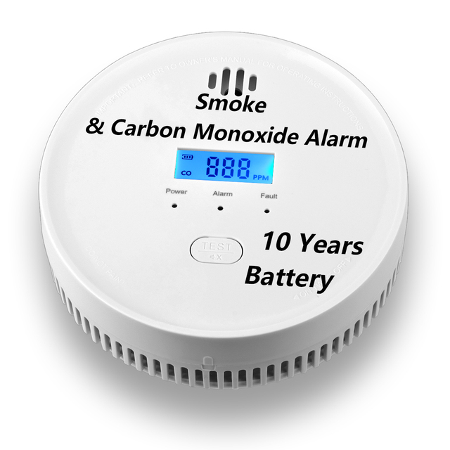 NO1 10 Years Battery Life Combined Temperature Smoke Detector CO Fire Alarm System with Smoke Alarm Sensor