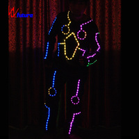 Traje de Baile Robótico LED, Traje Mecánico de Líneas Neón para DJ, Actuaciones en Escenarios, Fiestas, Clubes, Festivales, Bares, Cantantes y Bailarines
