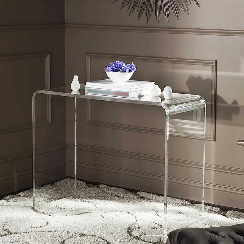 طاولة بجانب السرير بتصميم حديث من الأكريليك طاولة خلع الملابس الأكريليك الشفاف