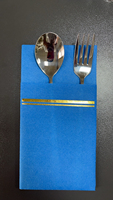 Offre Spéciale Serviettes de table imprimées personnalisées Couverts de salle à manger blancs Serviettes de poche Serviette en papier jetable Airlaid