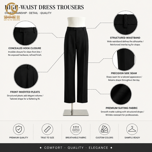 Femmes <span class=keywords><strong>noir</strong></span> <span class=keywords><strong>taille</strong></span> haute jambe large <span class=keywords><strong>pantalon</strong></span> automne nouveau costume décontracté <span class=keywords><strong>pantalon</strong></span> ample mince drapé <span class=keywords><strong>pantalon</strong></span> droit respirant été grand - Product Image 3