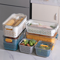 Réfrigérateur pour fruits et légumes, fraîcheur, réfrigérateur, boîte de rangement pour conservation des aliments frais, conteneurs avec passoire de égouttoir au panier