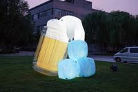 Bouteille de bière gonflable LED publicitaire personnalisée pour le festival d'Oktoberfest, décoration publicitaire lumineuse