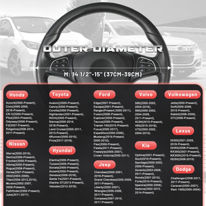 6 options de couleurs, housse de volant de voiture universelle en PVC et cuir PU, protection du volant - Product Image 2