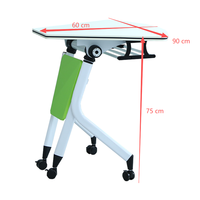 Table de formation pliable pour salle de classe, bureau de conférence, table de réunion mobile avec roulettes