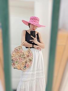 French Korea Romantic Style <b>Hand</b> <b>Made</b> Flower Design Beach Bag - Product Image 5