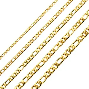 Colar personalizado de aço inoxidável, joias personalizadas de 14k 18k 24k, corrente de figaro banhada a ouro, colar para homens e mulheres