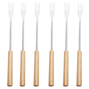 Conjunto de Garfos de Frutas Modernos com Cabo de Madeira PP, Minimalistas, Seis Peças, com Garfos de Queijo e para Hot Pot Estilo Ocidental - Product Image 5