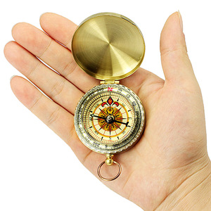 G50 Pure Copper <b>Compass</b> Waterproof Luminous Pocket <b>Watch</b> Style Outdoor Navigation Tool - Product Image 1