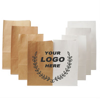 Sacs en papier SOS personnalisés à fond plat en papier kraft de qualité alimentaire pour boulangerie, épicerie, vente au détail, plats à emporter et emballage alimentaire