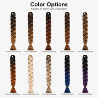 Extensions de tresses synthétiques en fibre haute température à double trame, résistantes à la chaleur, vente en gros, logo personnalisé, usine OEM/ODM