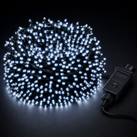 500L Kaltweiße Blitz-LED-Lichterkette mit IP44 Timer Transformator Gummikabel Feenlicht für Außen-Weihnachtsbaumdekoration