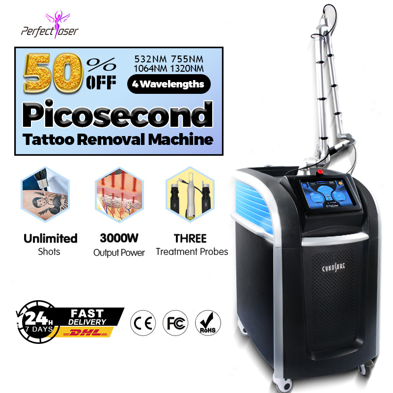 Корейская машина для удаления татуировок QSwitch Picosecond Laser, четыре длины волны, для постоянного безболезненного удаления татуировок всех цветов