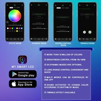 JINXIN 16W Lumière à fibres optiques RVBW à effet scintillant et activée par le son, avec contrôle par application/télécommande, pour éclairage d'étoiles au plafond de voiture et de maison