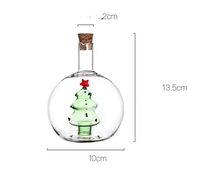 Nouvelle bouteille d'huile en verre borosilicate de 400 ml, pot à huile et vinaigre en verre scellé en forme de sapin de Noël, pot à assaisonnements en verre, bouteille d'huile en verre