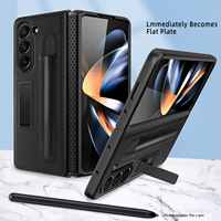 Étui de protection pour Samsung Z Fold 5, style professionnel, avec porte-stylo en TPU, étui de téléphone en cuir PU de luxe, étui souple avec support