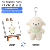Mini porte-clés personnalisés en peluche en forme de mouton, fabricants de jouets en peluche, conception personnalisée en gros, porte-clés en peluche sur mesure