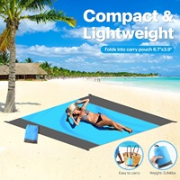 Tapis de plage sans sable, léger, compact, imperméable, portable, couverture de pique-nique d'extérieur, tapis de camping pliable avec pochette de transport