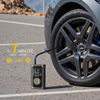 Portable Brushless Motor Automatic Tire Inflator Plastic Digital Pressure Gauge Emergency Light for Car Truck Bike Certified OEM