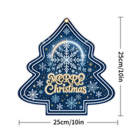 Décoration de Noël à suspendre : Carillon Flocon de Neige Nuit Enneigée, Pendentif en Fer Peinture Plate 2D pour Décoration de Fenêtre et Porte de Noël Personnalisée