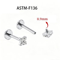 Perhiasan Tindik Bibir Titanium ASTM-F136 16G Motif Bunga Daun Ulir Dalam untuk Tindik Tulang Rawan, Conch, Daith, Anting Labret, Cincin Bibir