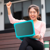 Universal Model 1769 1867 Heavy Duty Kasar TPU Tahan Guncangan Lipat Bracket Laptop Case untuk Microsoft Surface Laptop 2/3 13.5 Inci