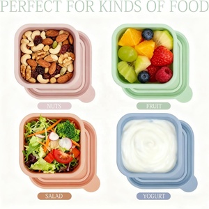 2026 Durable Multifunctional Portable Full Silicone Food Grade BPA Free Leak Proof Microwavable Bento <b>Lunch</b> <b>Box</b> - Product Image 5