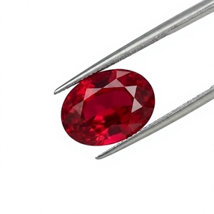 Pierre précieuse rubis rouge sang de pigeon cultivée en laboratoire, taille ovale, pour la création de bijoux, bagues, pendentifs, boucles d'oreilles, clous d'oreilles - Product Image 2