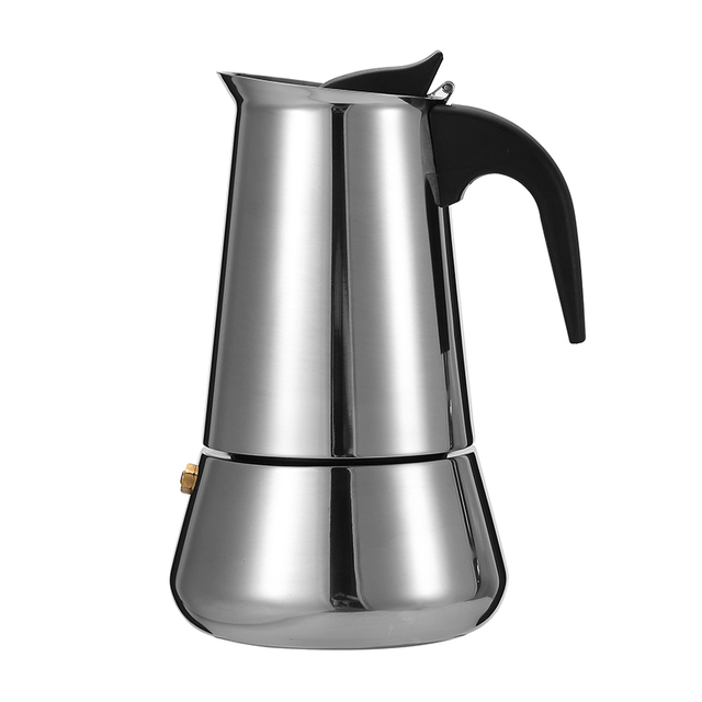 2cups 4cups 6cups 9cups Stainless Steel Espresso Coffee Maker Anti-corrosion Food Grade Moka Pot with Plastic Handle