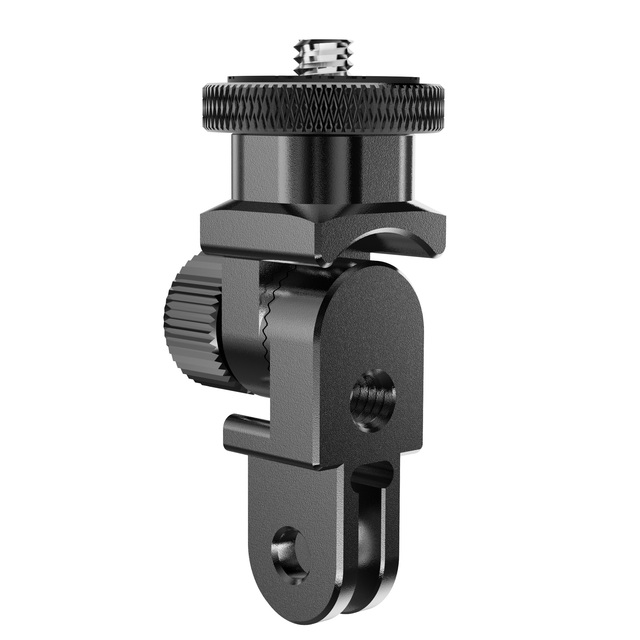 Aluminum Alloy 180 Degree Rotatable Adapter Mount With Silicone Gasket 1/4 Screw Converter for GoPro DJI Insta360 Action Camera