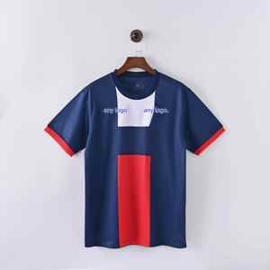 Maillot Rétro <span class=keywords><strong>Paris</strong></span> <span class=keywords><strong>Saint</strong></span>-<span class=keywords><strong>Germain</strong></span> Bleu-Blanc-Rouge Classique avec Service OEM et Technique de Découpe Automatisée - Product Image 1