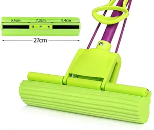 Lange Mops für die Boden reinigung Selbst quetschen, Sponge Squeeze Mop,Squeeze Water Mop zum Reinigen des Hauses Sehr trocken