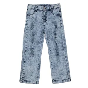 Yiwu yawoo clothing RTS kids long straight pants children ripped trousers girls bleached denim jeans